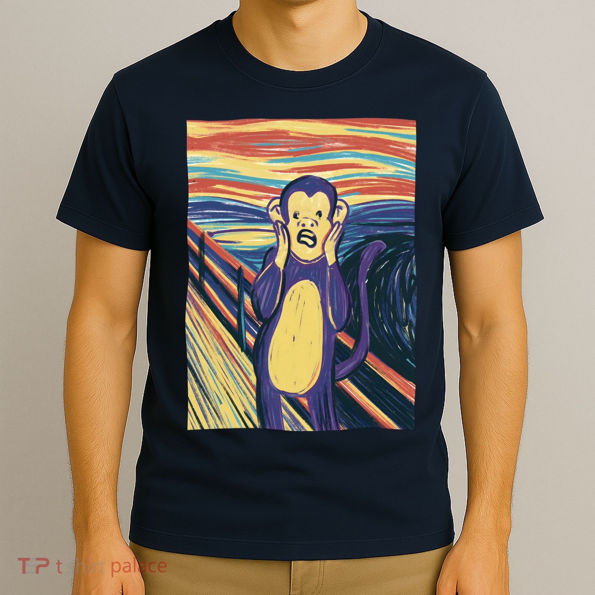 Monkey Screaming Painting Parody T-Shirt