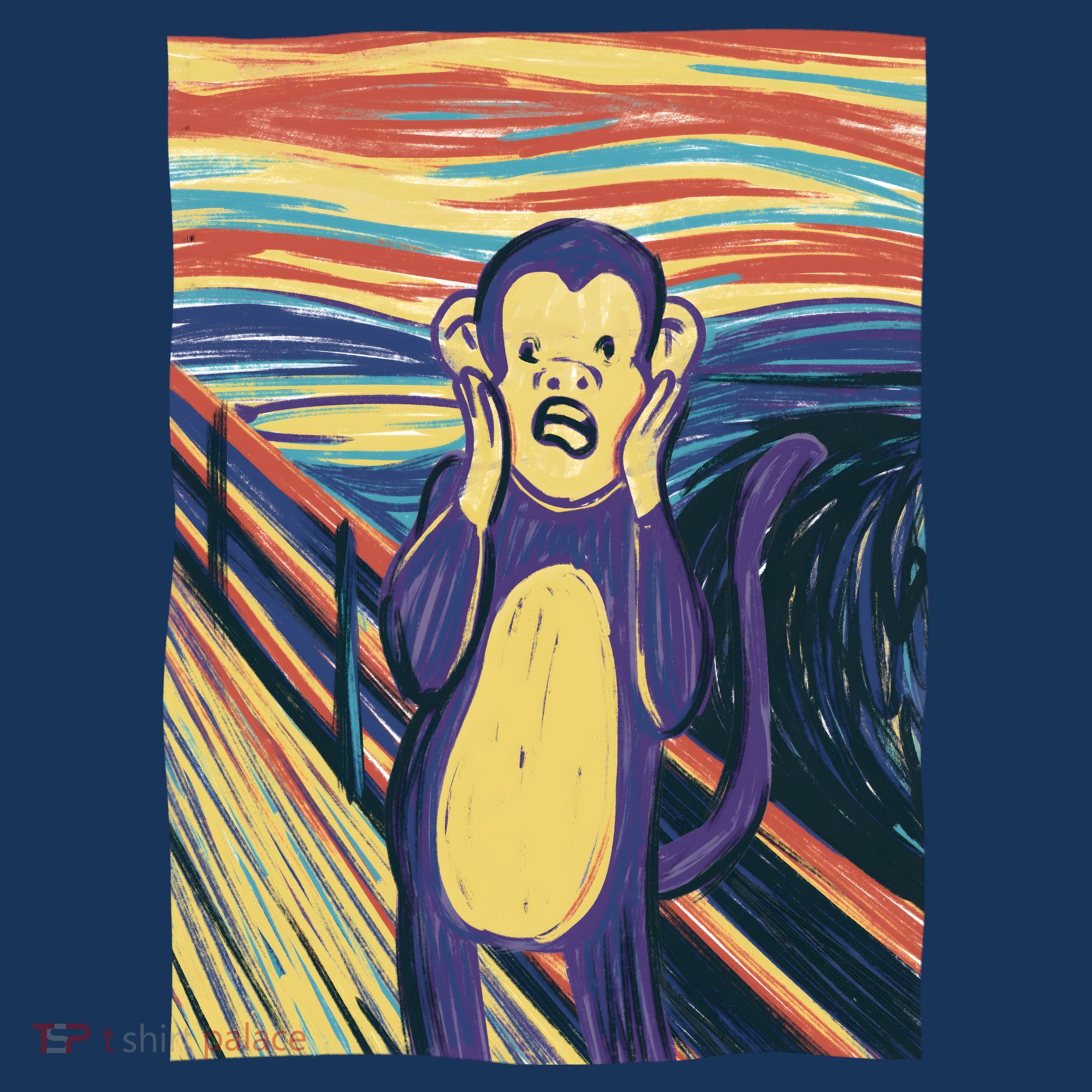 Monkey Screaming Painting Parody T-Shirt