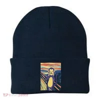 Monkey Screaming Painting Parody Beanie thumb 0