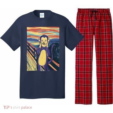Monkey Screaming Painting Parody Pajama Set