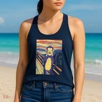 Monkey Screaming Painting Parody Women's Tank Top thumb 2