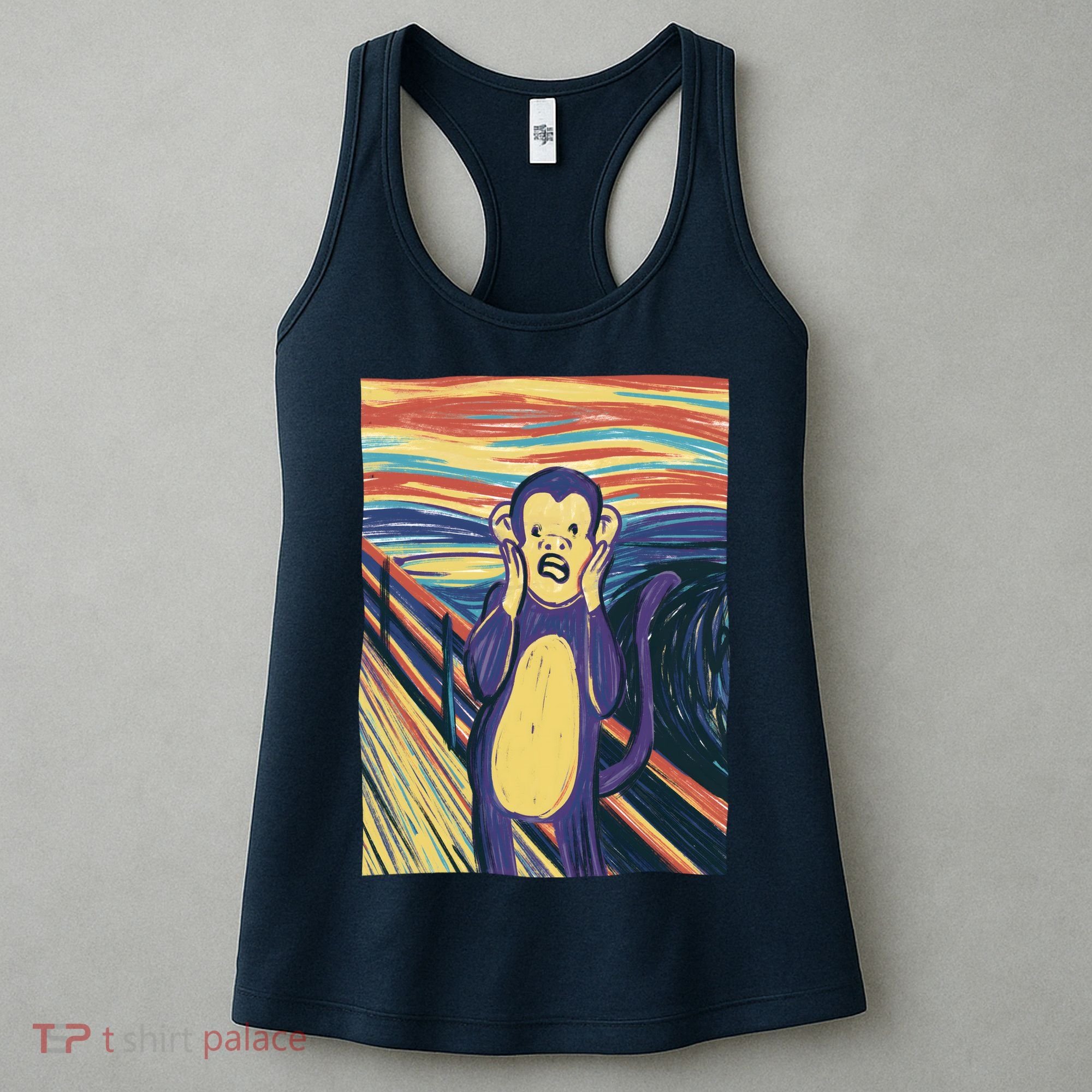 Monkey Screaming Painting Parody Women's Tank Top