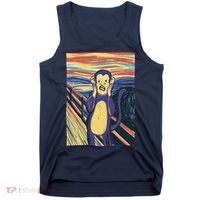 Monkey Screaming Painting Parody Tank Top thumb 0