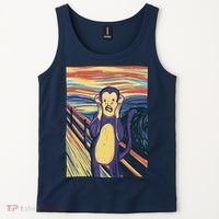 Monkey Screaming Painting Parody Tank Top thumb 2