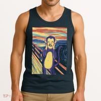 Monkey Screaming Painting Parody Tank Top thumb 3