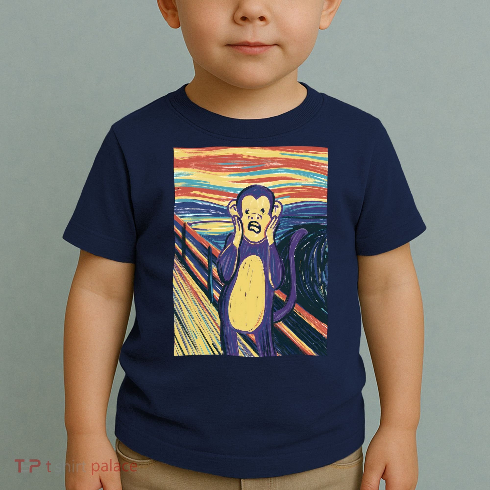Monkey Screaming Painting Parody Toddler T-Shirt