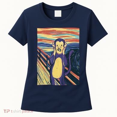 Monkey Screaming Painting Parody Women's T-Shirt