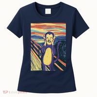 Monkey Screaming Painting Parody Women's T-Shirt thumb 0
