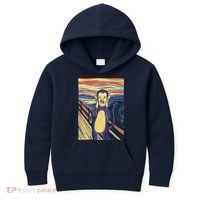 Monkey Screaming Painting Parody Kids Hoodie thumb 0