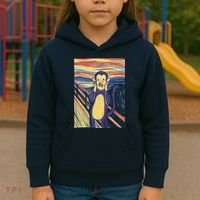 Monkey Screaming Painting Parody Kids Hoodie thumb 3