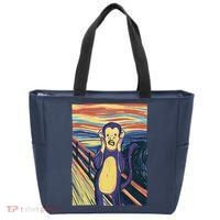 Monkey Screaming Painting Parody Tote Bag thumb 0