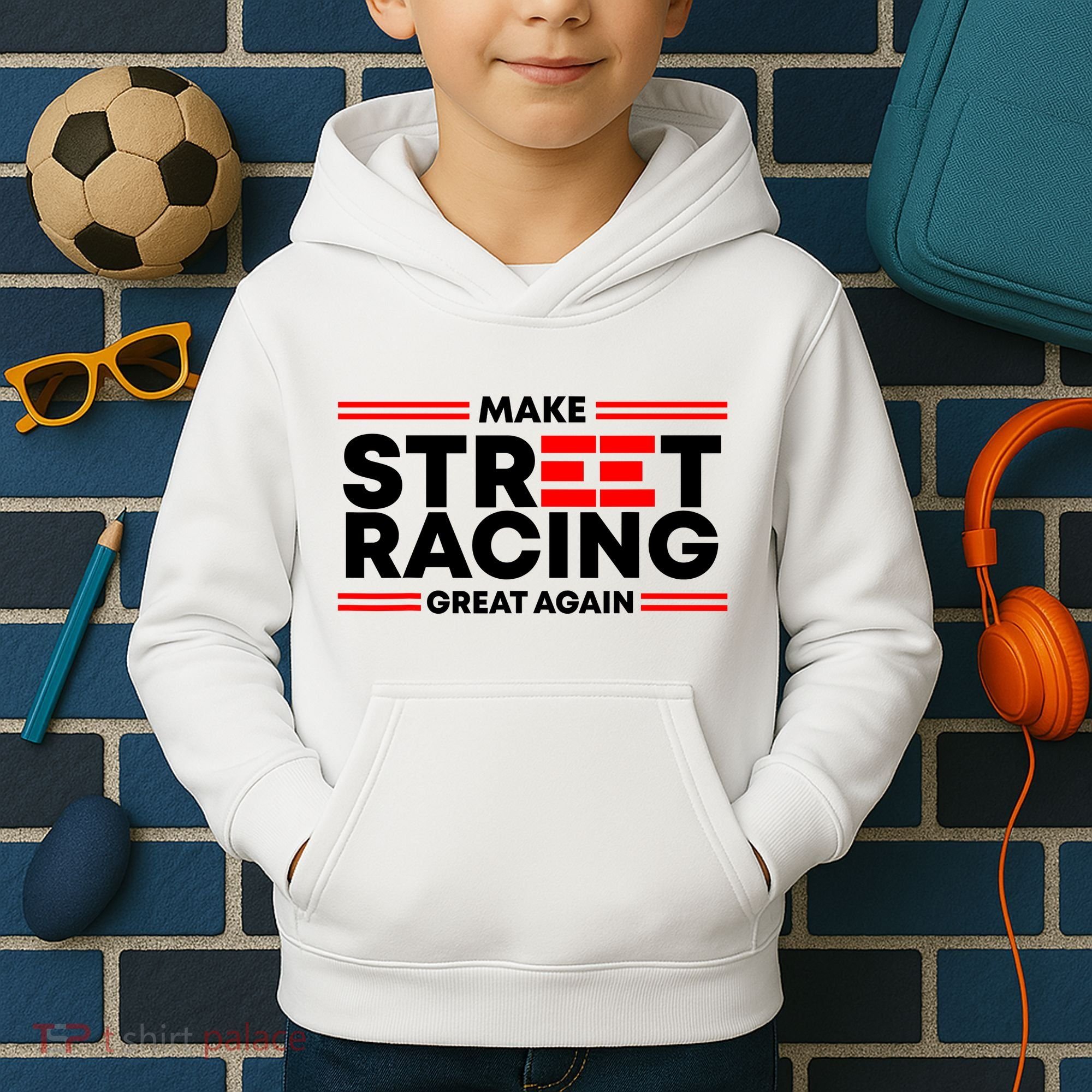 Make Street Racing Great Again Kids Hoodie
