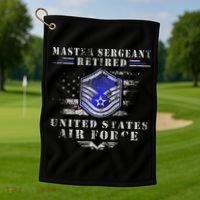 Master Sergeant Retired Military Retirement Golf Towel thumb 1
