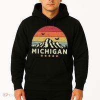 Michigan Shirt. Retro Style MI, USA Hoodie thumb 2