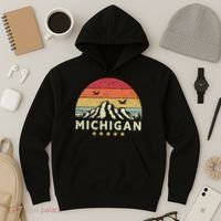 Michigan Shirt. Retro Style MI, USA Hoodie thumb 3