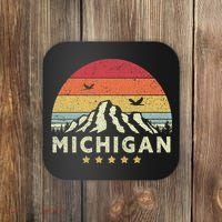 Michigan Shirt. Retro Style MI, USA Coaster thumb 0