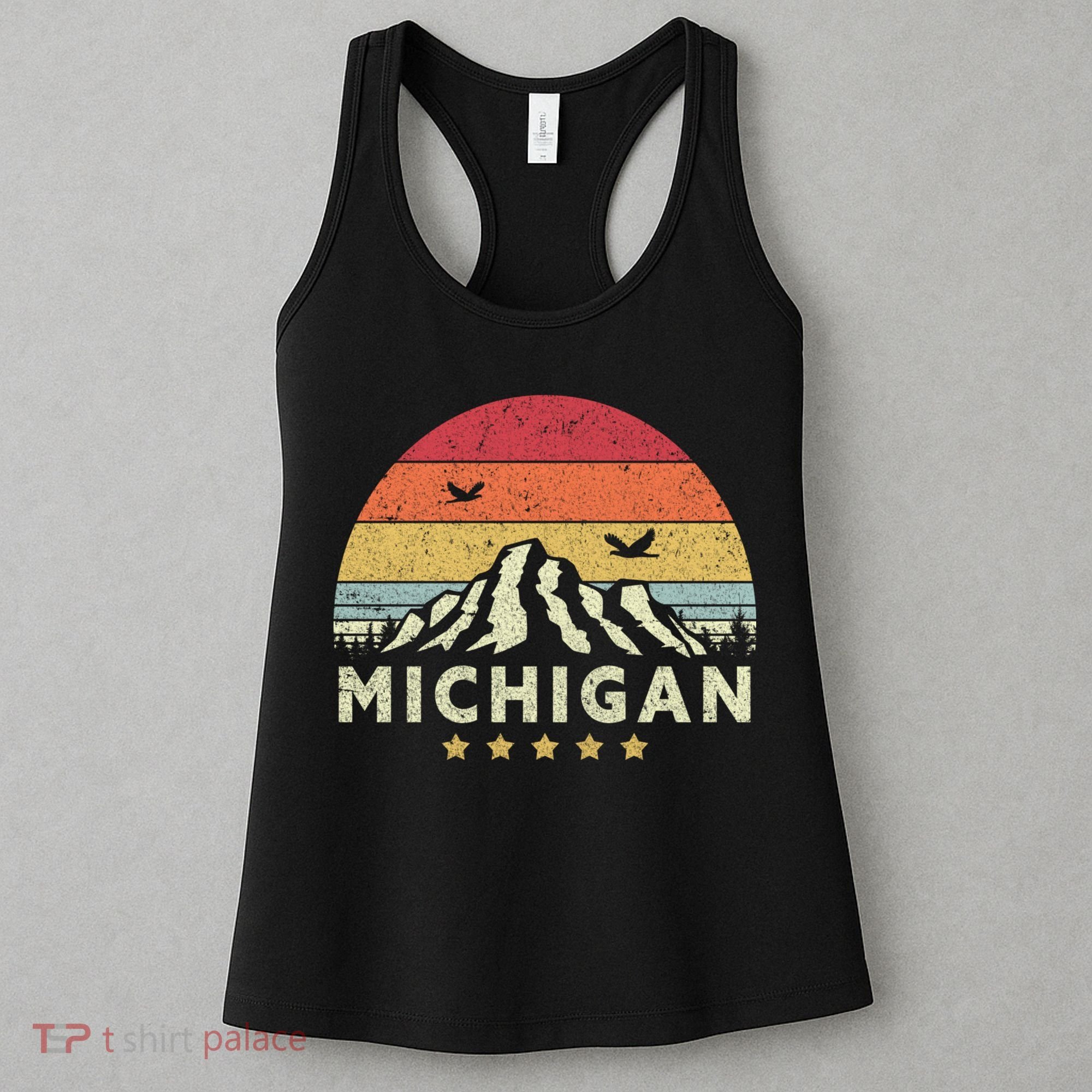 Michigan Shirt. Retro Style MI, USA Women's Tank Top
