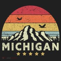 Michigan Shirt. Retro Style MI, USA Golf Towel thumb 3