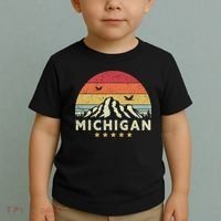 Michigan Shirt. Retro Style MI, USA Toddler T-Shirt thumb 2