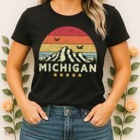 Michigan Shirt. Retro Style MI, USA Women's T-Shirt thumb 2
