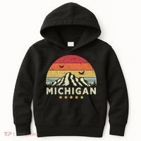 Michigan Shirt. Retro Style MI, USA Kids Hoodie thumb 0