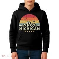 Michigan Shirt. Retro Style MI, USA Kids Hoodie thumb 4