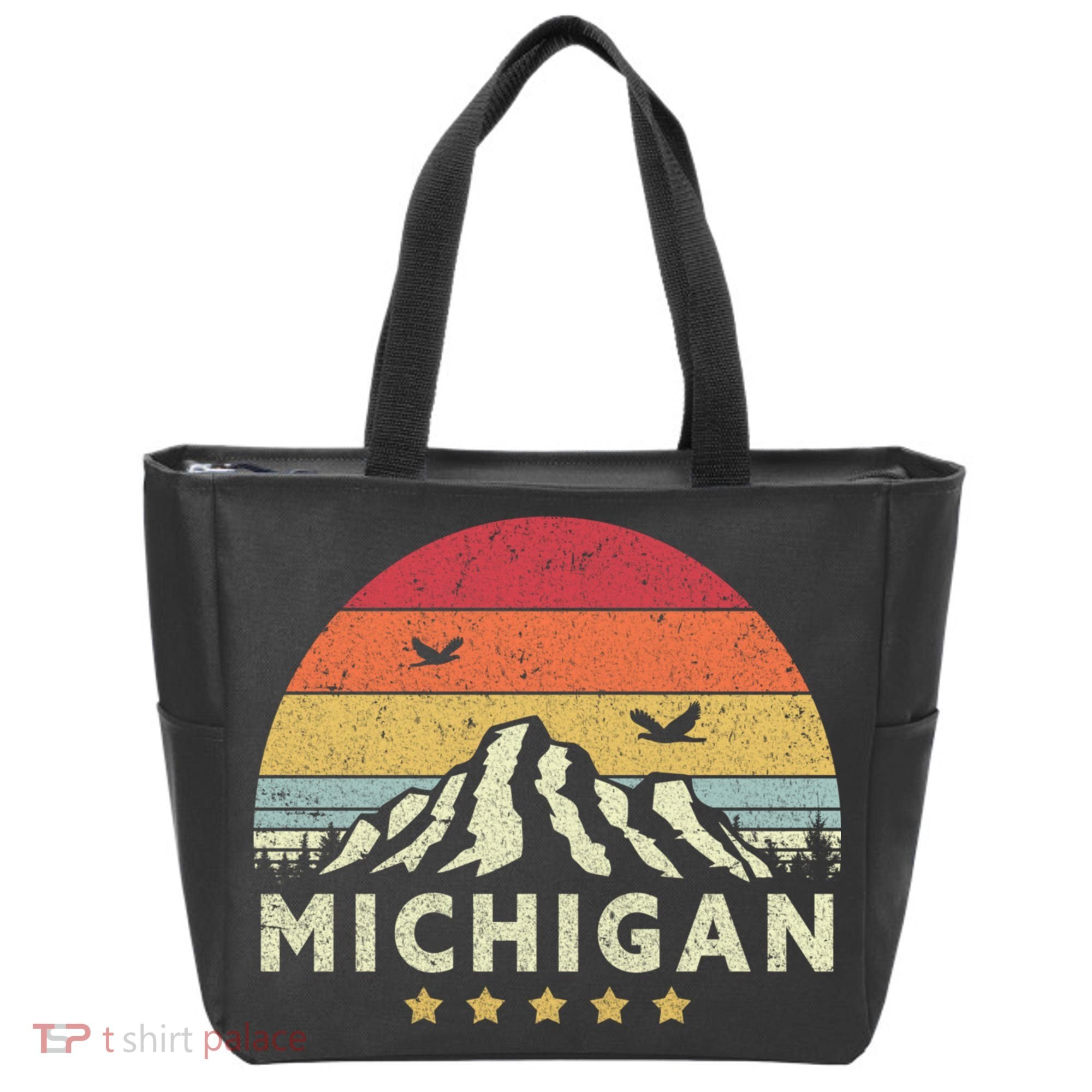 Michigan Shirt. Retro Style MI, USA Tote Bag