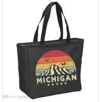 Michigan Shirt. Retro Style MI, USA Tote Bag thumb 2