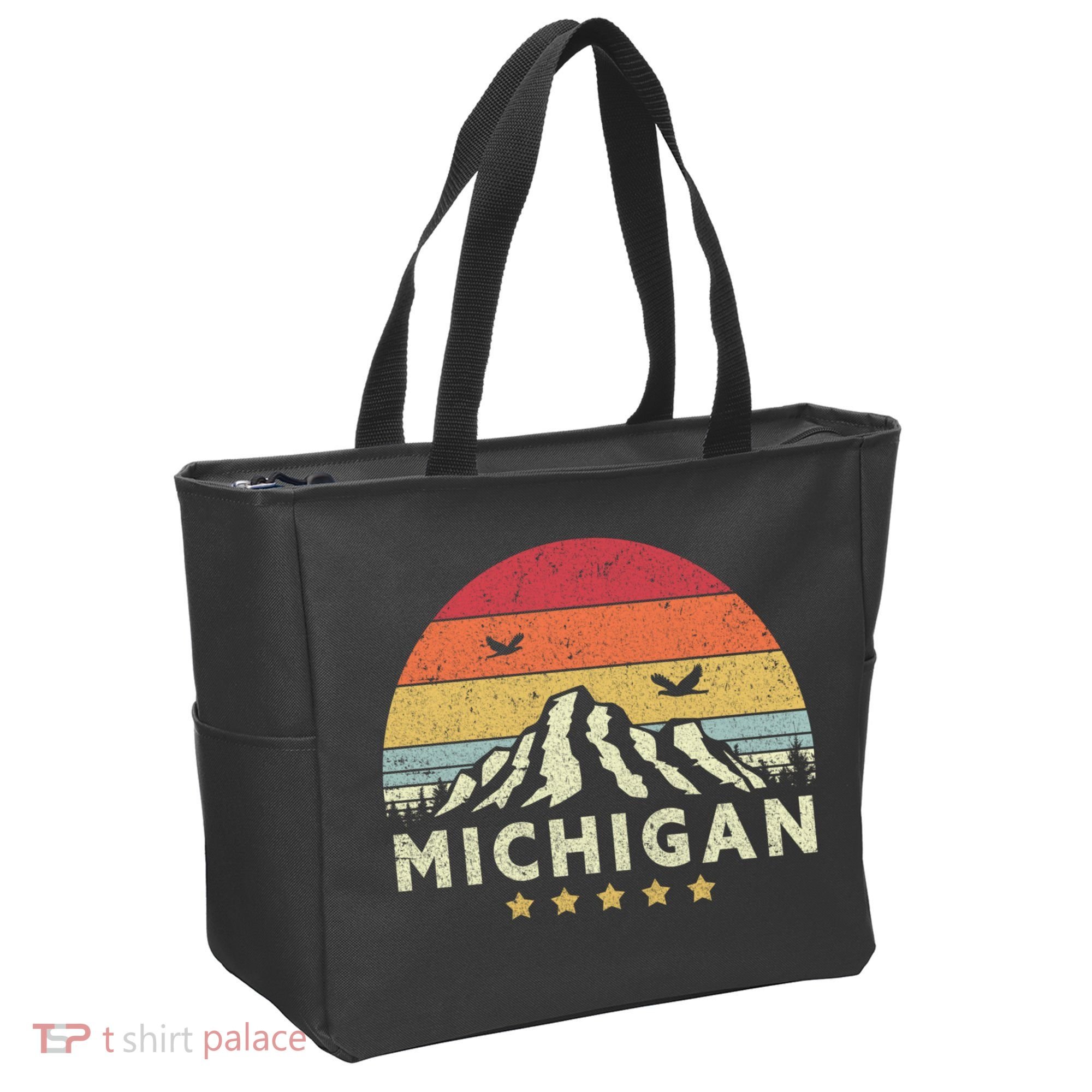Michigan Shirt. Retro Style MI, USA Tote Bag