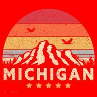 Michigan Shirt. Retro Style MI, USA Santa Hat thumb 1
