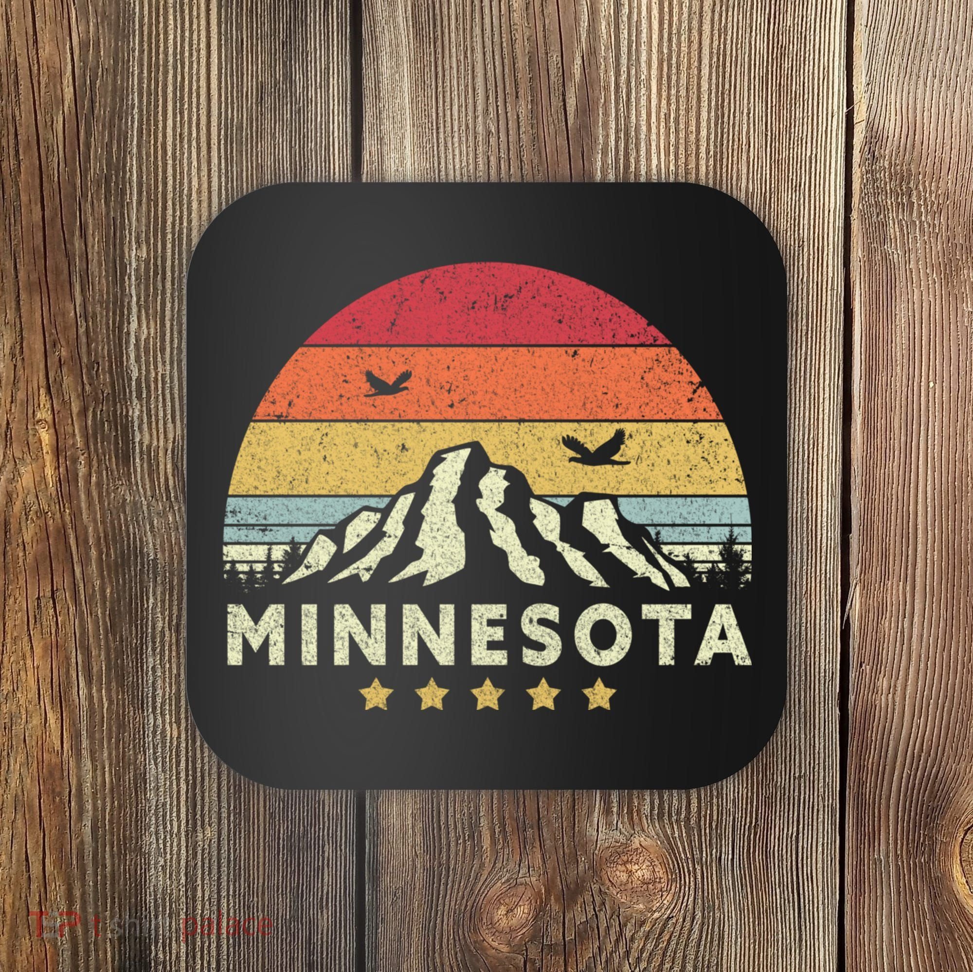 Minnesota Shirt. Retro Style MN, USA Coaster