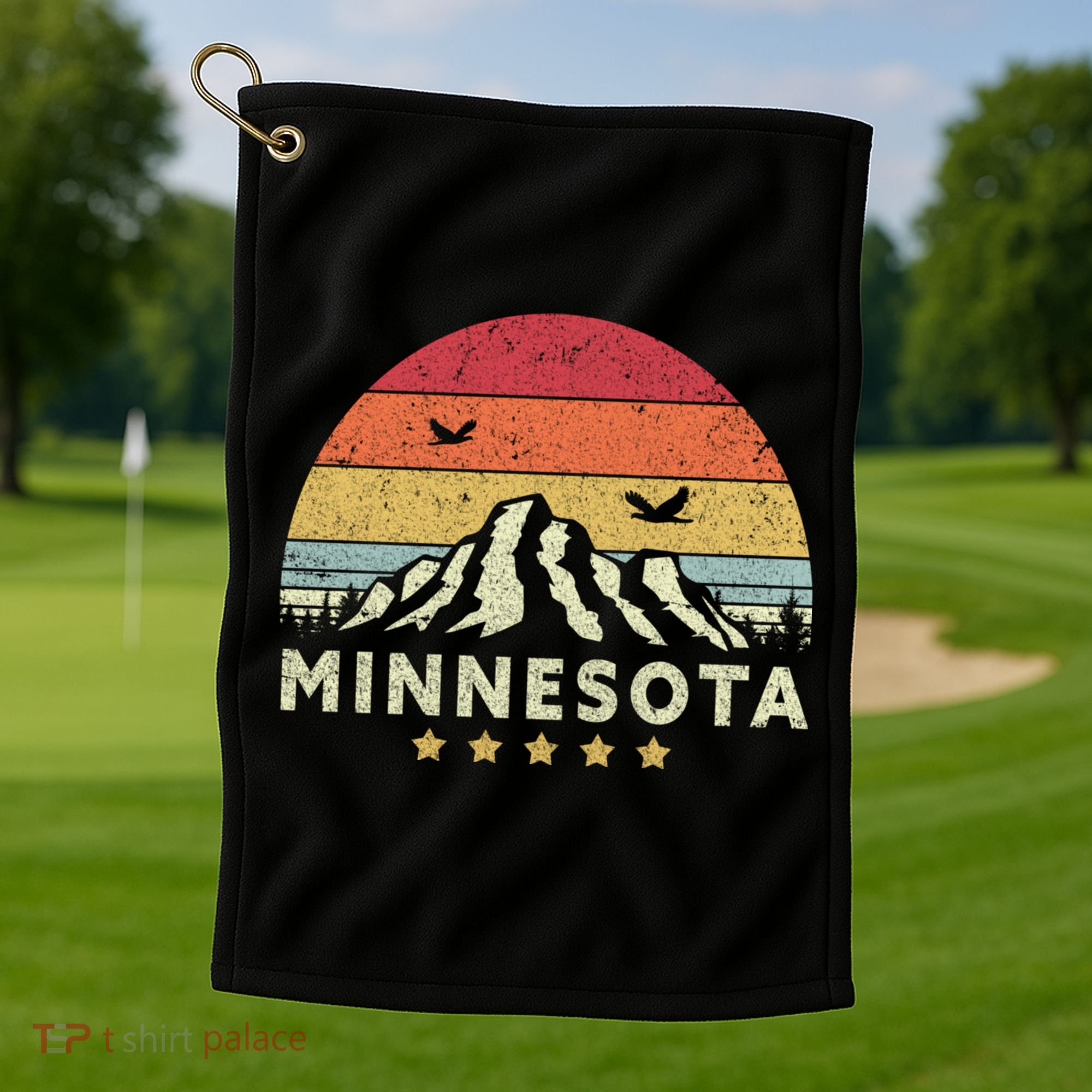 Minnesota Shirt. Retro Style MN, USA Golf Towel