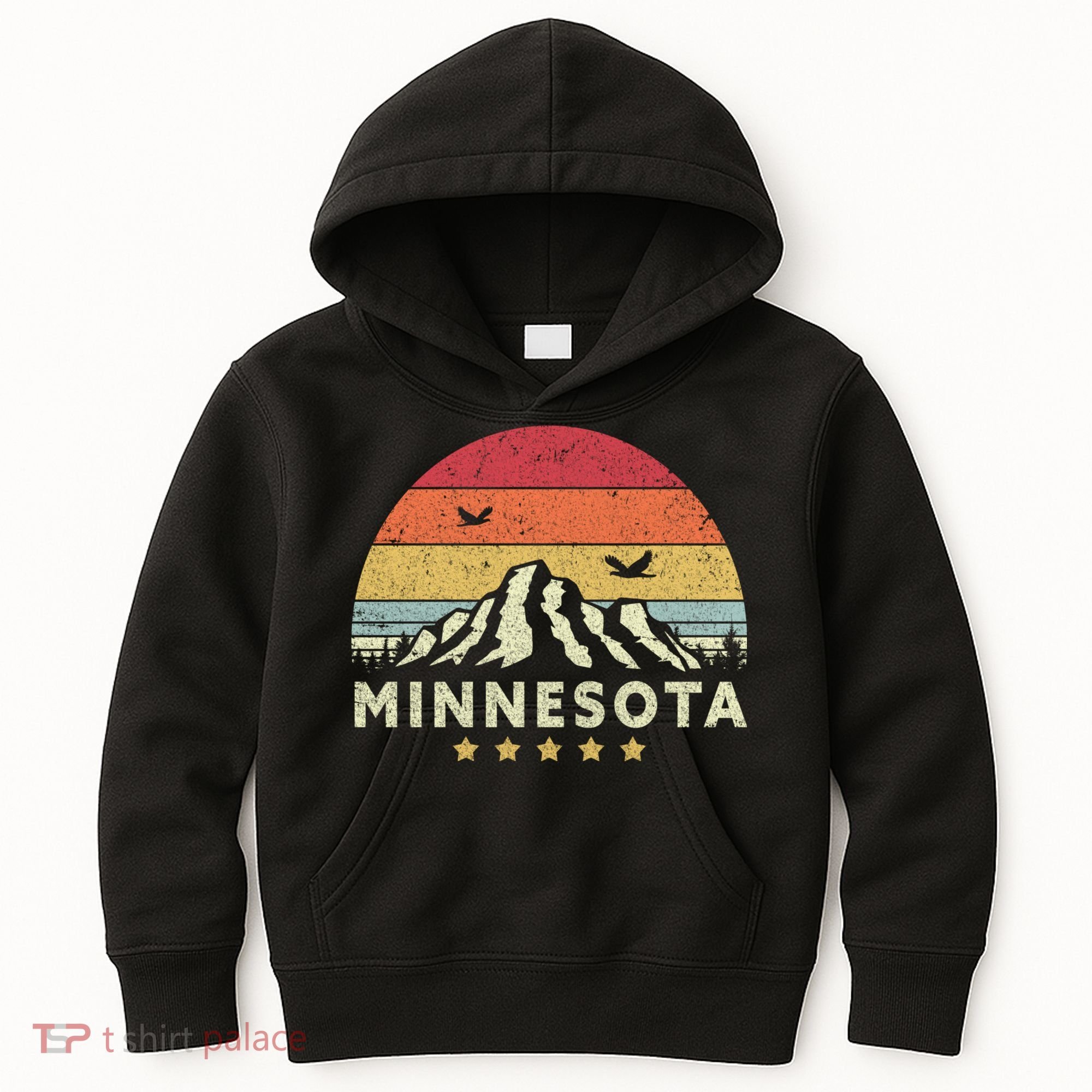 Minnesota Shirt. Retro Style MN, USA Kids Hoodie