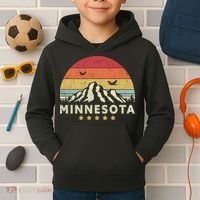 Minnesota Shirt. Retro Style MN, USA Kids Hoodie thumb 2