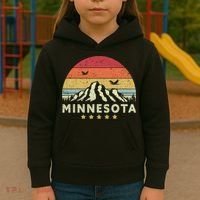 Minnesota Shirt. Retro Style MN, USA Kids Hoodie thumb 3