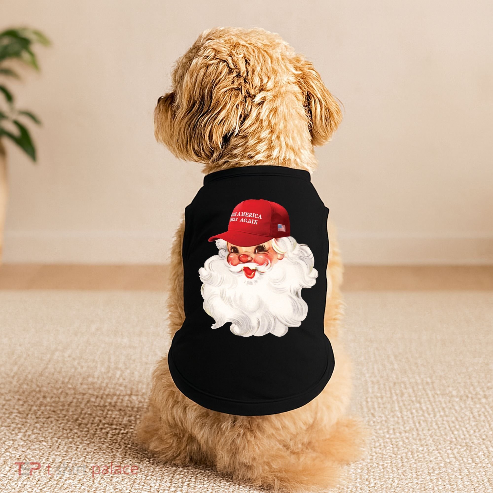 Maga Santa Retro Santa Maga Hat Funny Trump Christmas Gift Doggie Tank