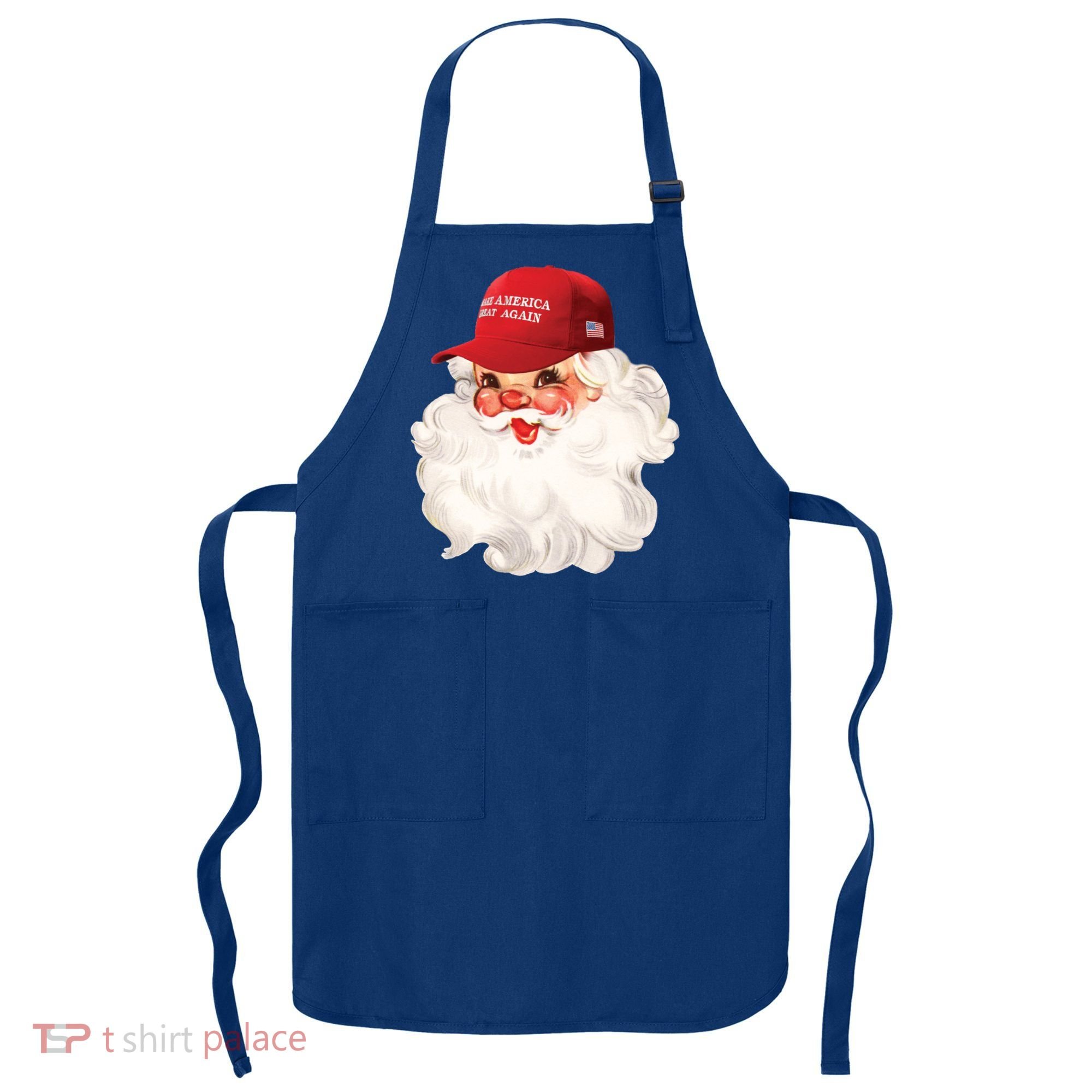 Maga Santa Retro Santa Maga Hat Funny Trump Christmas Gift Apron