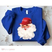Maga Santa Retro Santa Maga Hat Funny Trump Christmas Gift Sweatshirt thumb 2