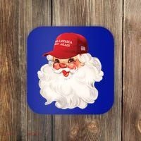 Maga Santa Retro Santa Maga Hat Funny Trump Christmas Gift Coaster thumb 0