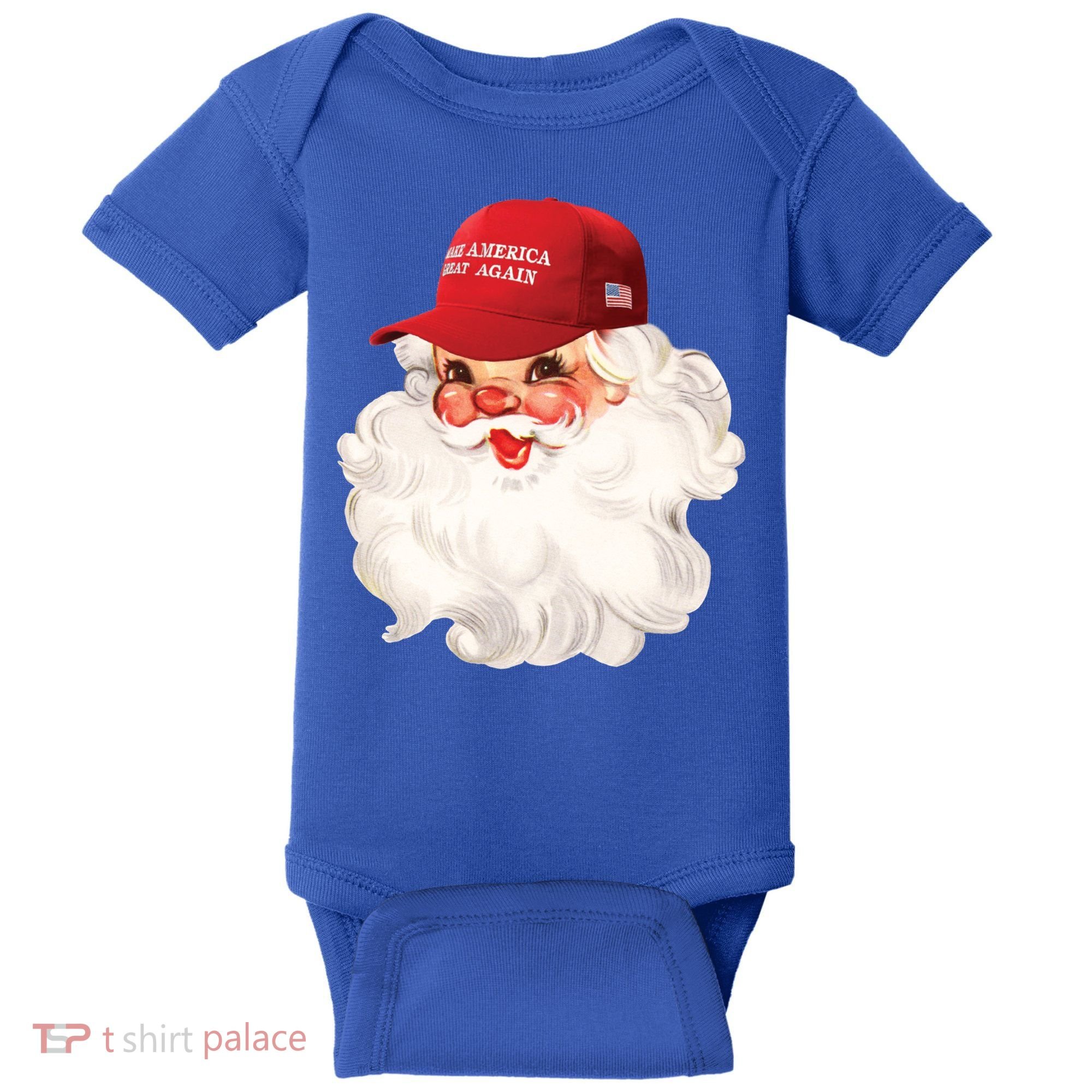 Maga Santa Retro Santa Maga Hat Funny Trump Christmas Gift Baby Bodysuit
