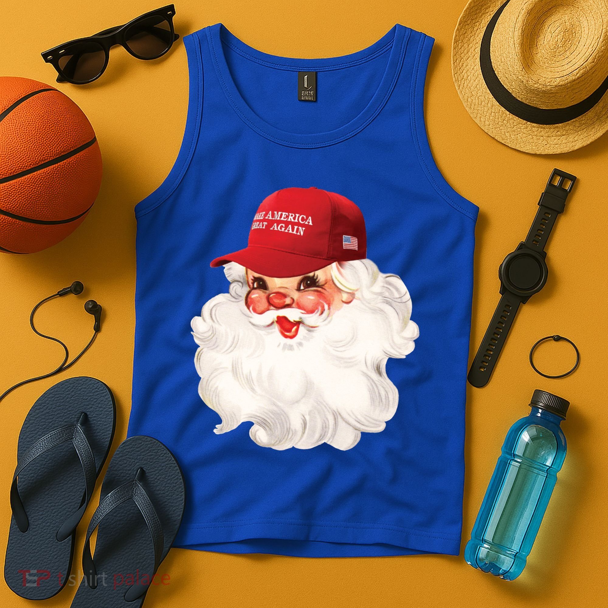 Maga Santa Retro Santa Maga Hat Funny Trump Christmas Gift Tank Top