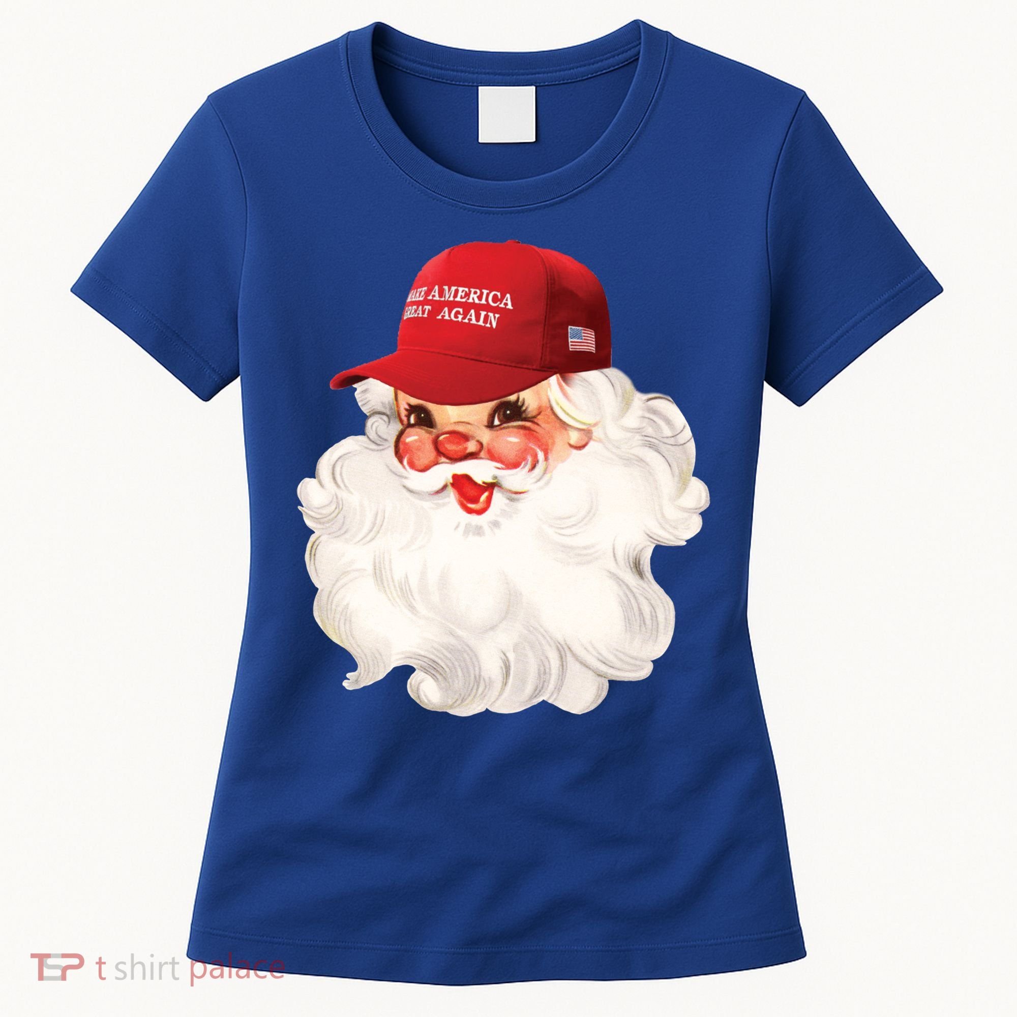 Maga Santa Retro Santa Maga Hat Funny Trump Christmas Gift Women's T-Shirt