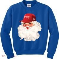 Maga Santa Retro Santa Maga Hat Funny Trump Christmas Gift Kids Sweatshirt thumb 0