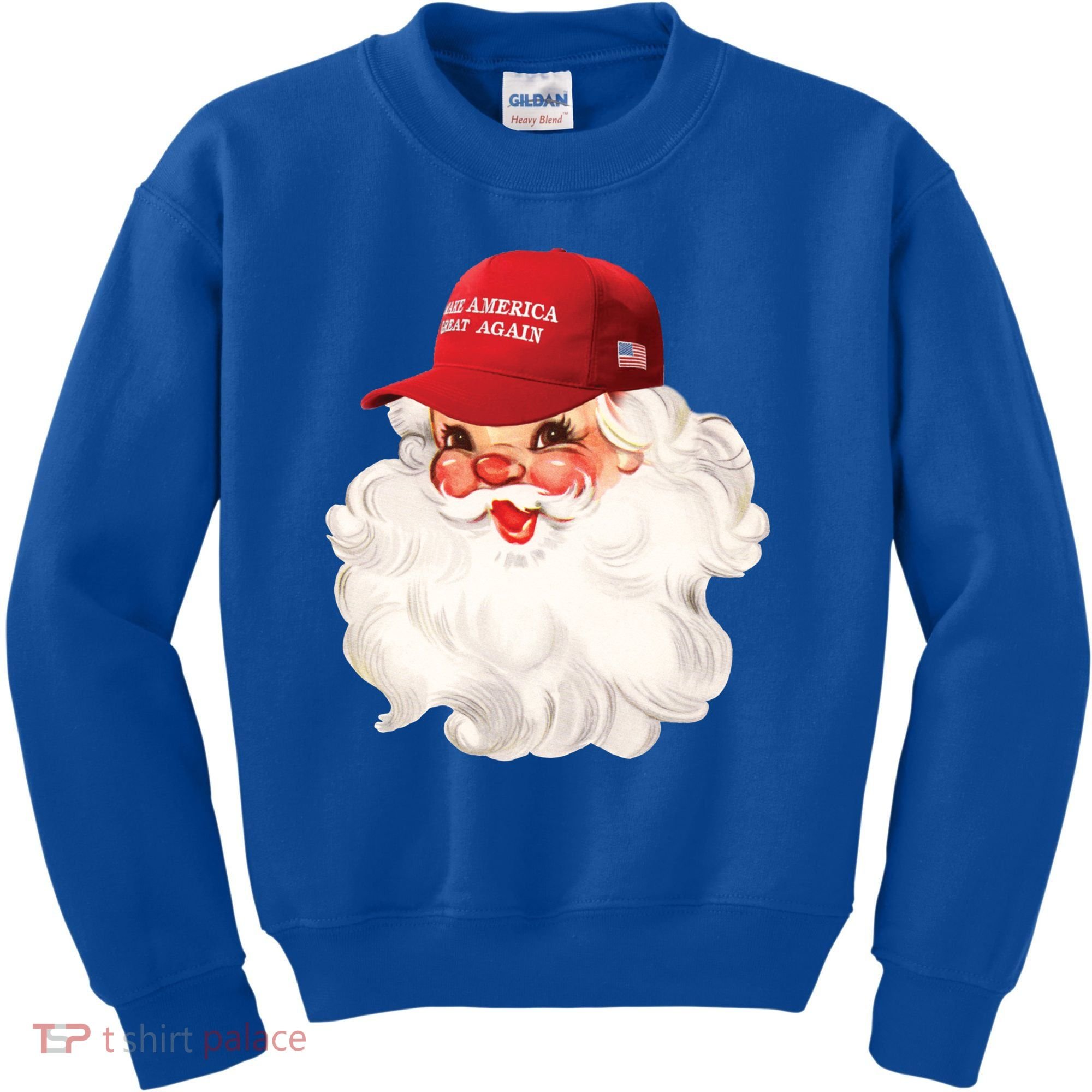 Maga Santa Retro Santa Maga Hat Funny Trump Christmas Gift Kids Sweatshirt