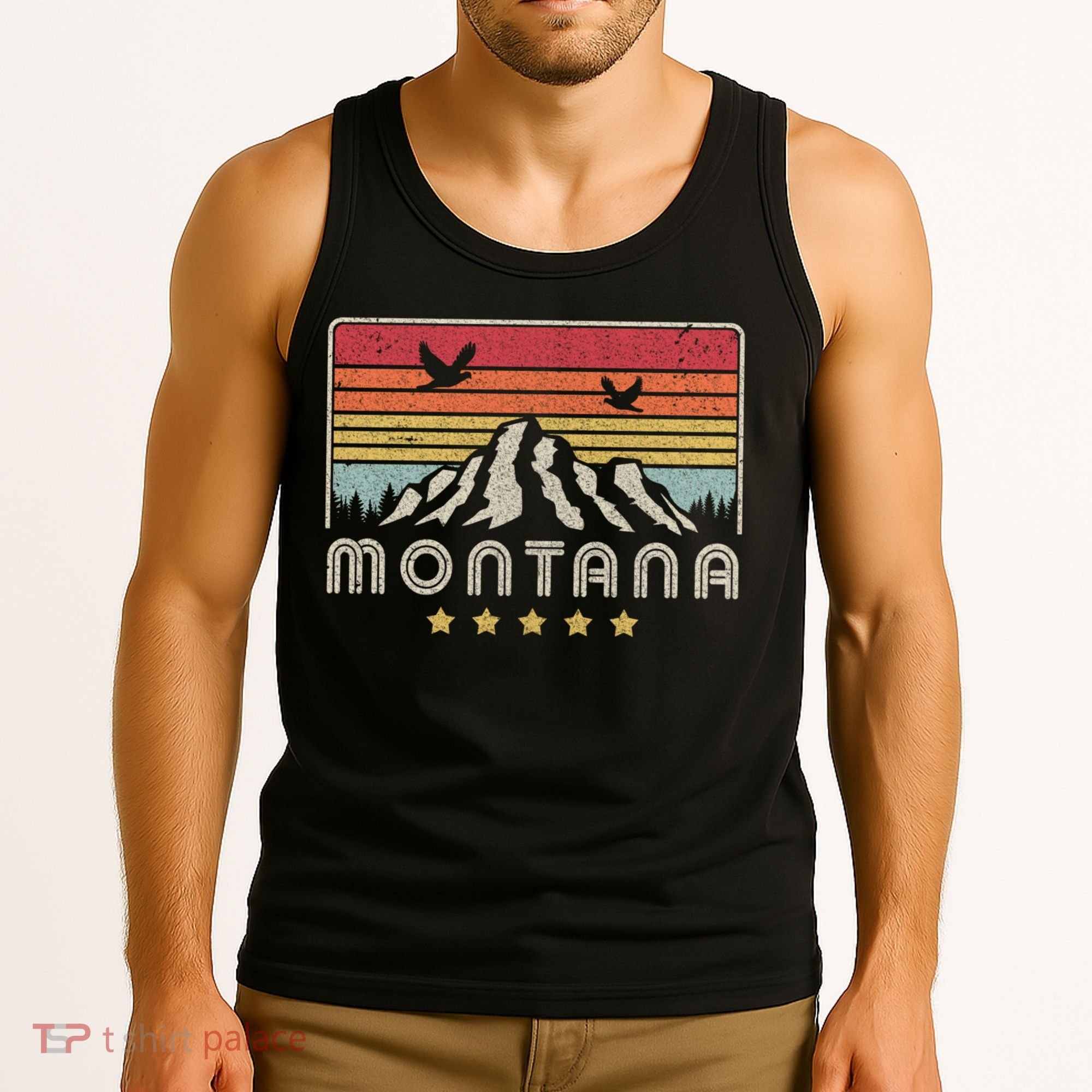 Montana Shirt. Retro Style MT, USA Tank Top