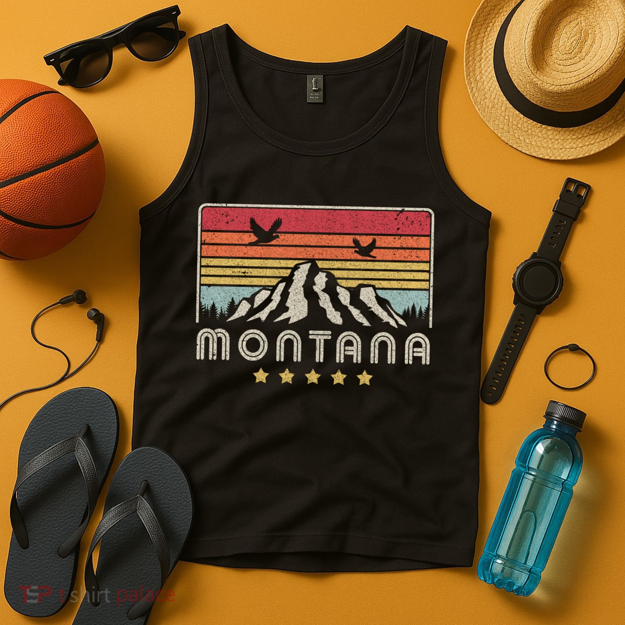 Montana Shirt. Retro Style MT, USA Tank Top