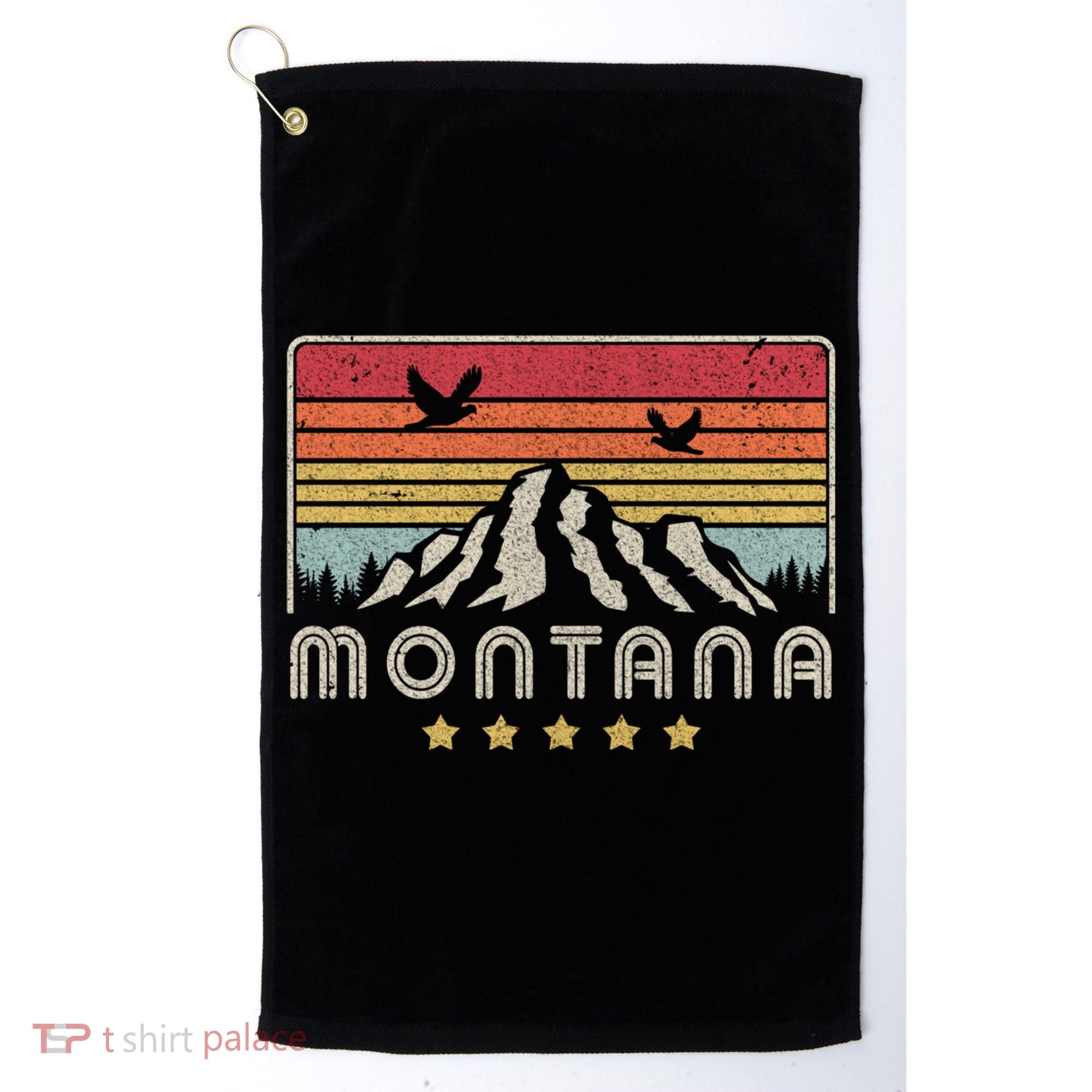 Montana Shirt. Retro Style MT, USA Golf Towel