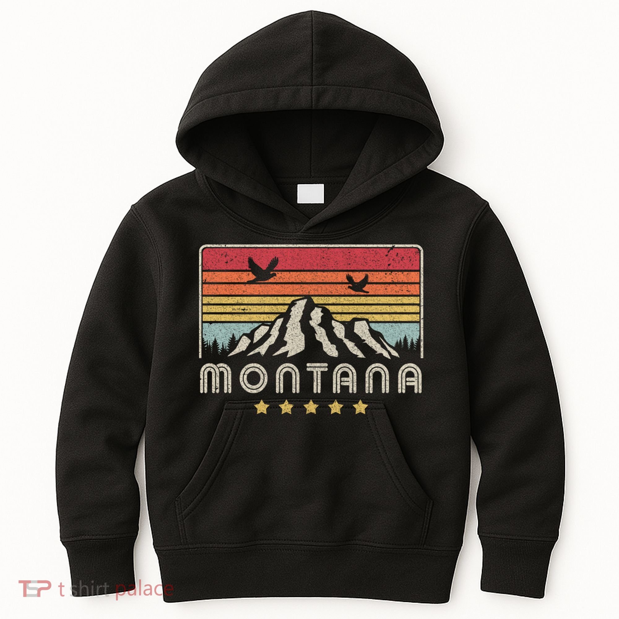 Montana Shirt. Retro Style MT, USA Kids Hoodie