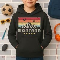 Montana Shirt. Retro Style MT, USA Kids Hoodie thumb 2