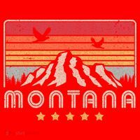 Montana Shirt. Retro Style MT, USA Santa Hat thumb 1